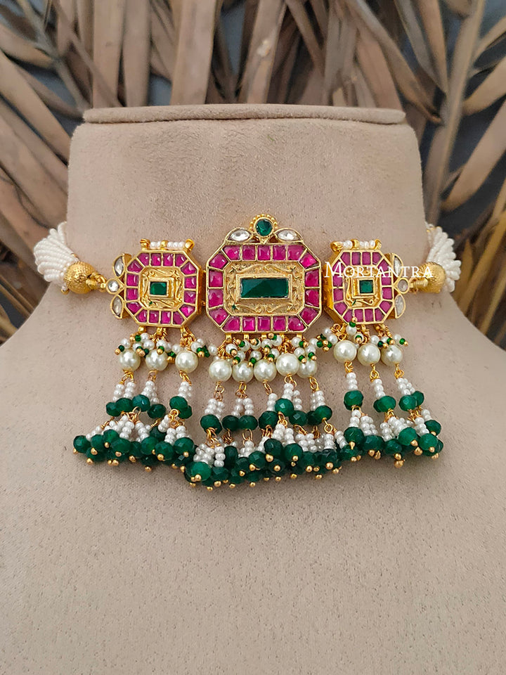 MS1663M - Jadau Kundan Necklace Set