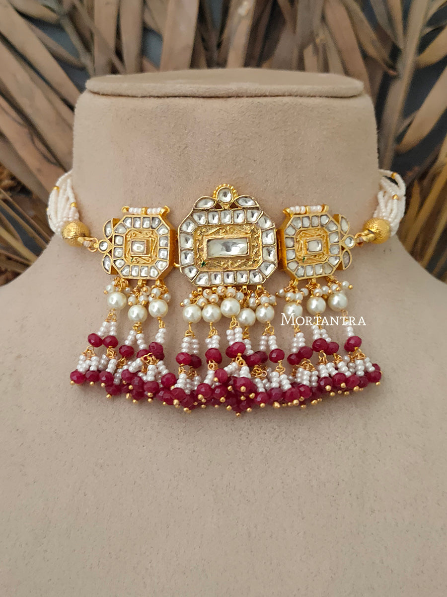 MS1663Y - Jadau Kundan Necklace Set