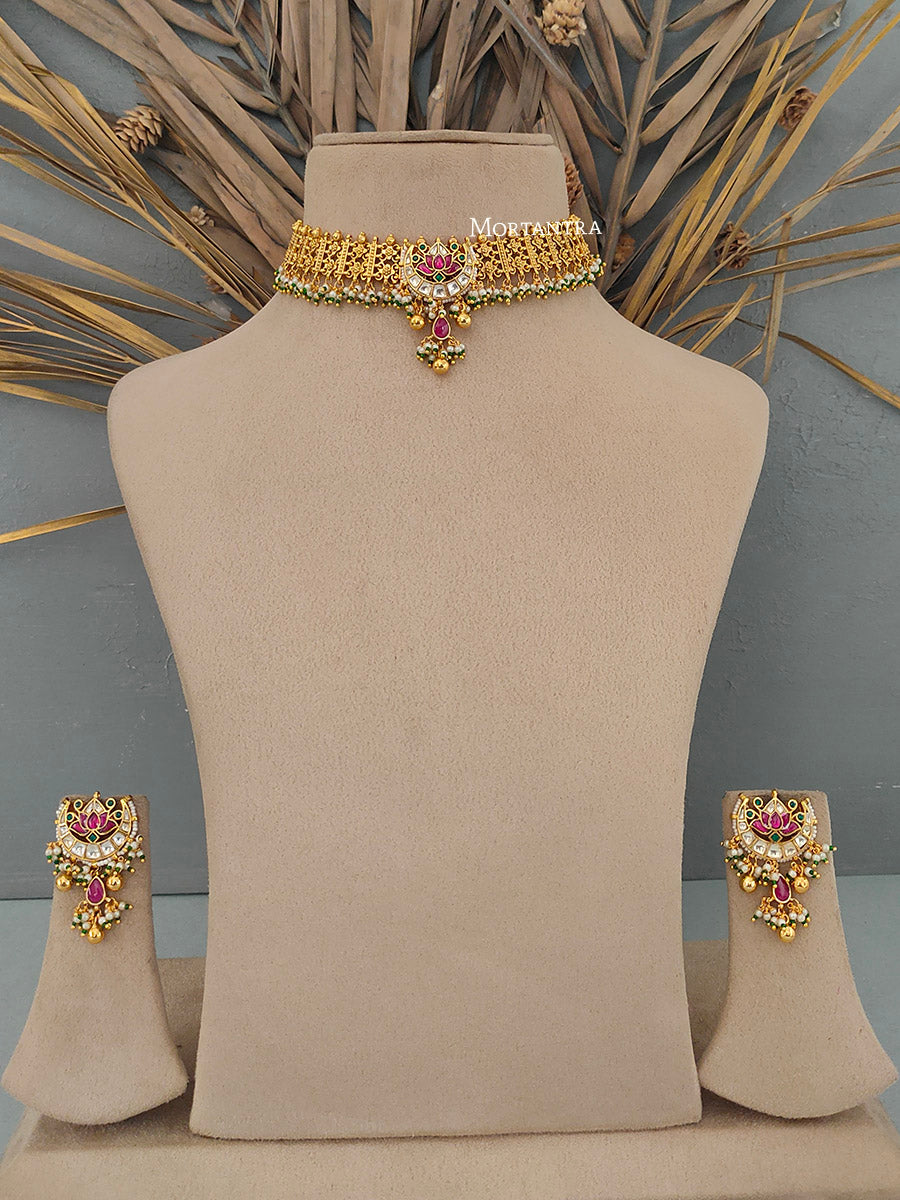 MS1684M - Jadau Kundan Necklace Set