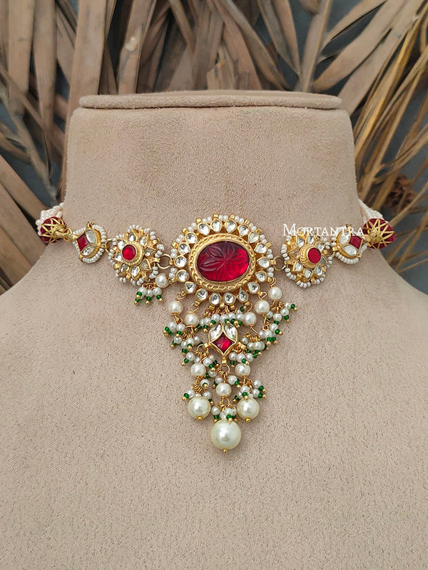MS1695YR - Jadau Kundan Necklace Set