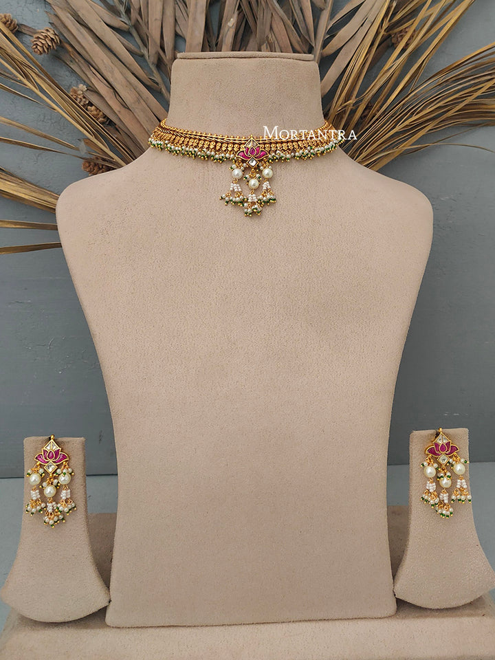 MS1701M - Jadau Kundan Necklace Set