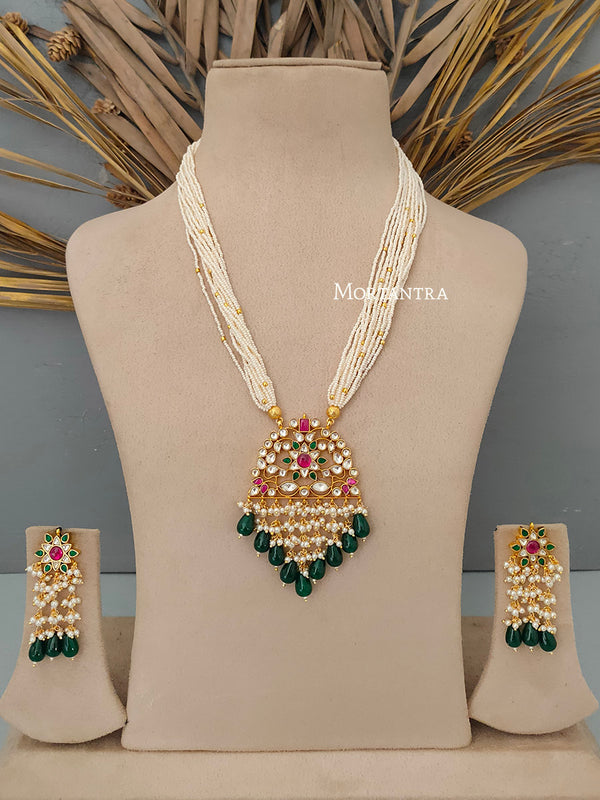 MS1721M - Jadau Kundan Necklace Set