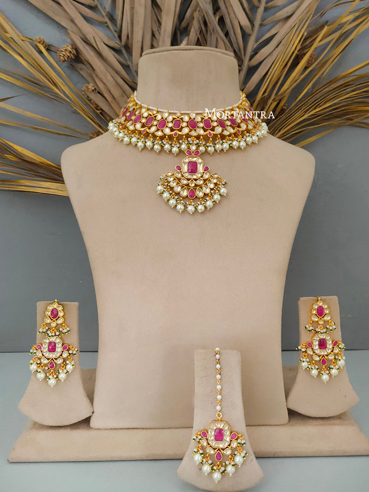 MS1725YP - Jadau Kundan Necklace Set