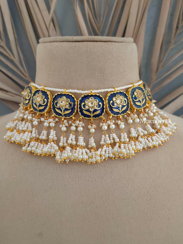 MS1742BL - Jadau Kundan Necklace Set