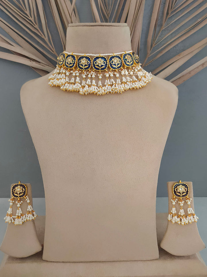 MS1742BL - Jadau Kundan Necklace Set