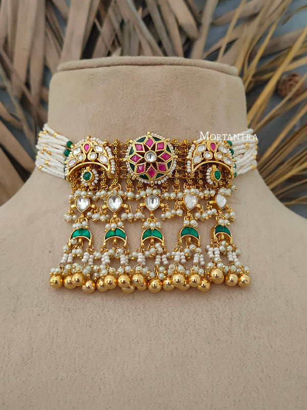 MS1746M - Jadau Kundan Necklace Set