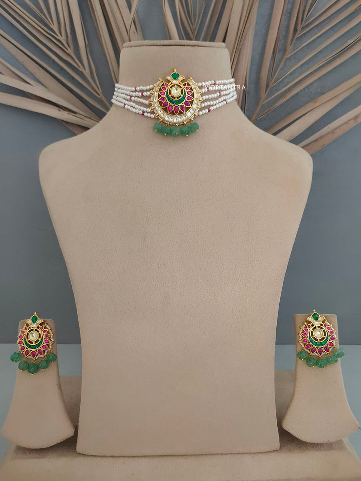 MS1751M - Jadau Kundan Necklace Set
