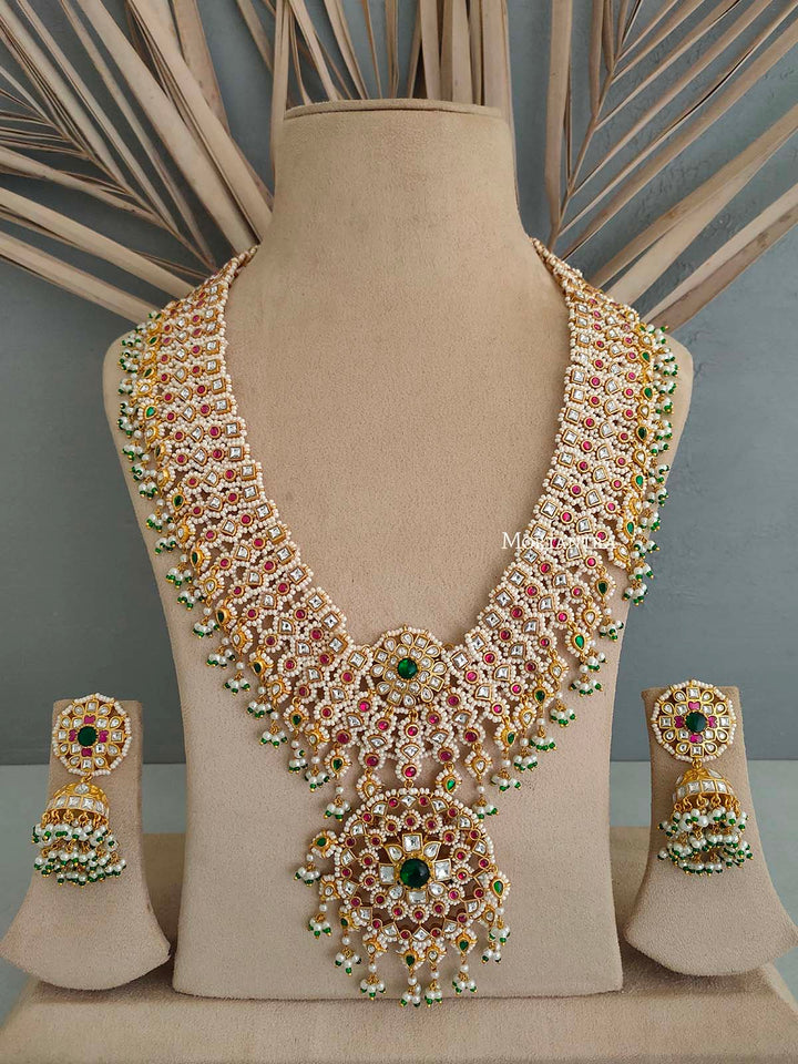 MS1769M - Multicolor Bridal Jadau Kundan Long Necklace Set