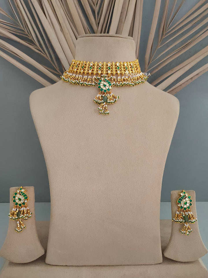 MS1775YGR - Jadau Kundan Necklace Set