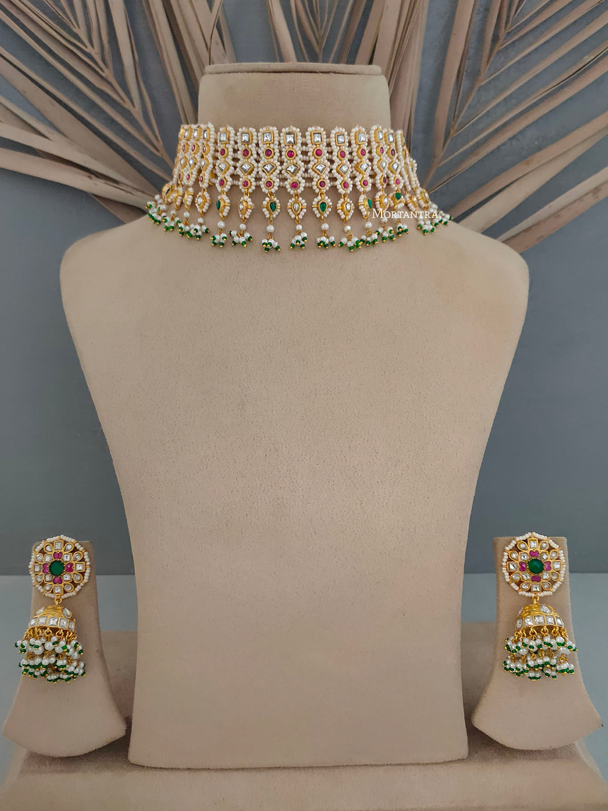 MS1790M - Jadau Kundan Necklace Set