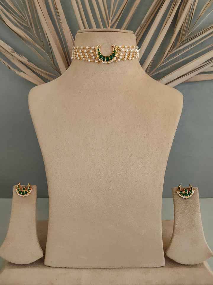 MS1795GR - Jadau Kundan Necklace Set