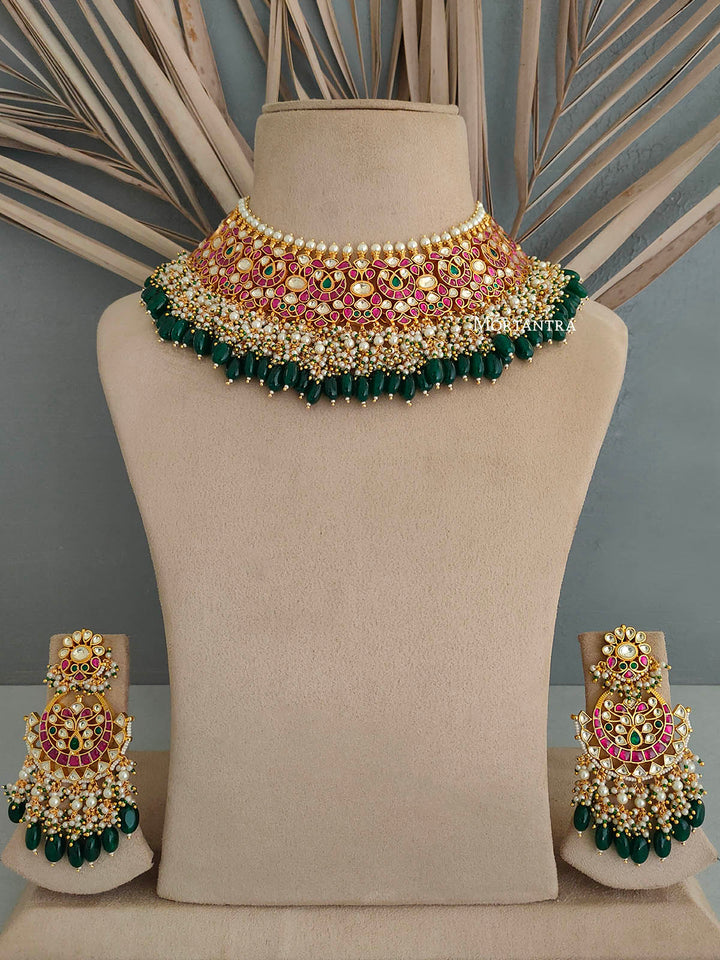 MS1802M - Jadau Kundan Necklace Set