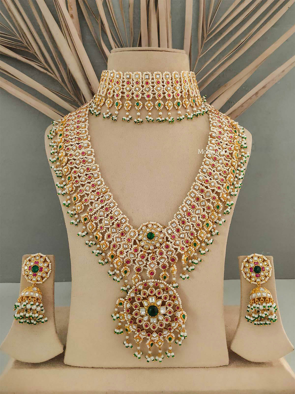 MS1817M - Multicolor Bridal Jadau Kundan Long Necklace Set