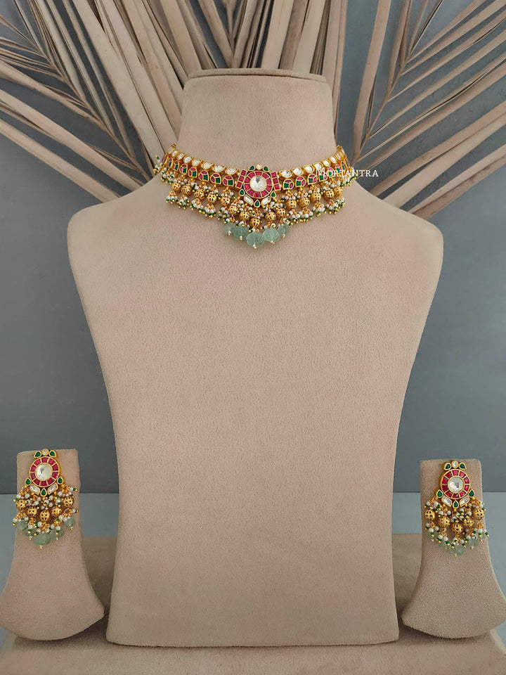 MS1859M - Jadau Kundan Necklace Set
