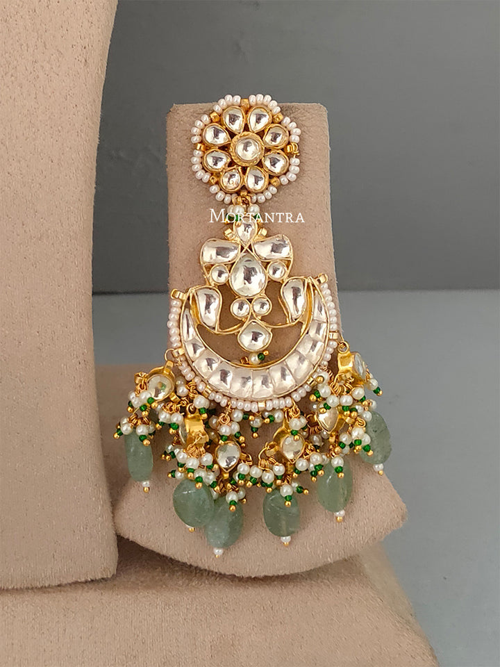 MS484A - Pastel Color Gold Plated Bridal Jadau Kundan Medium Choker Necklace Set