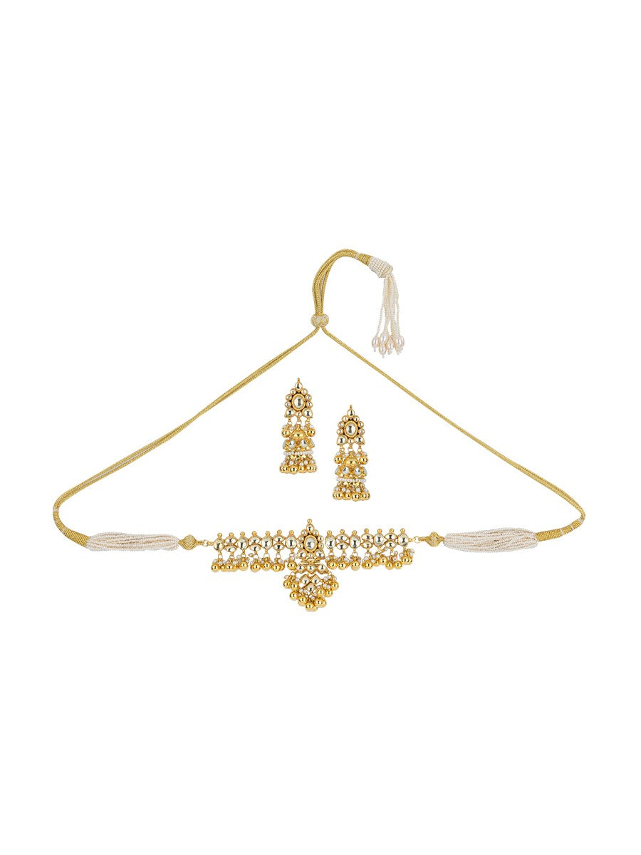 Yellow Gold Plated Delicate Necklace Set
