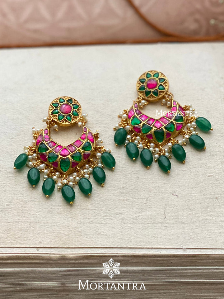 TJ-E15M - Jadau Kundan Earrings