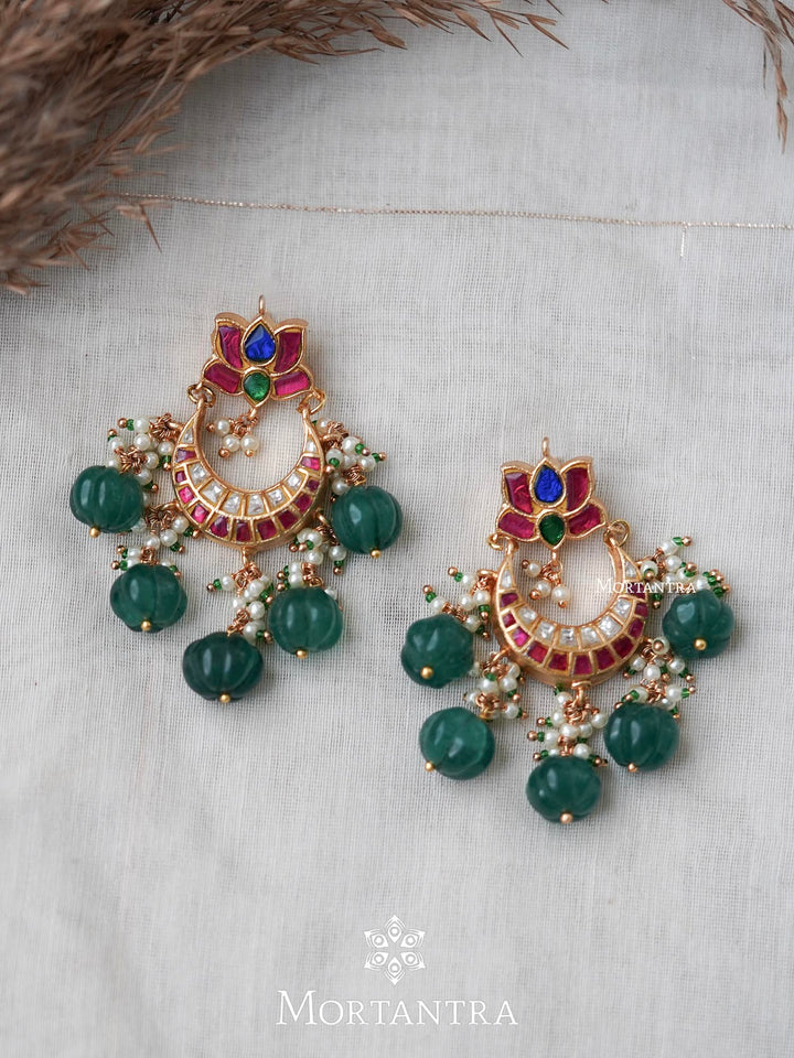 TJ-E37M - Thappa Jadau Kundan Earrings