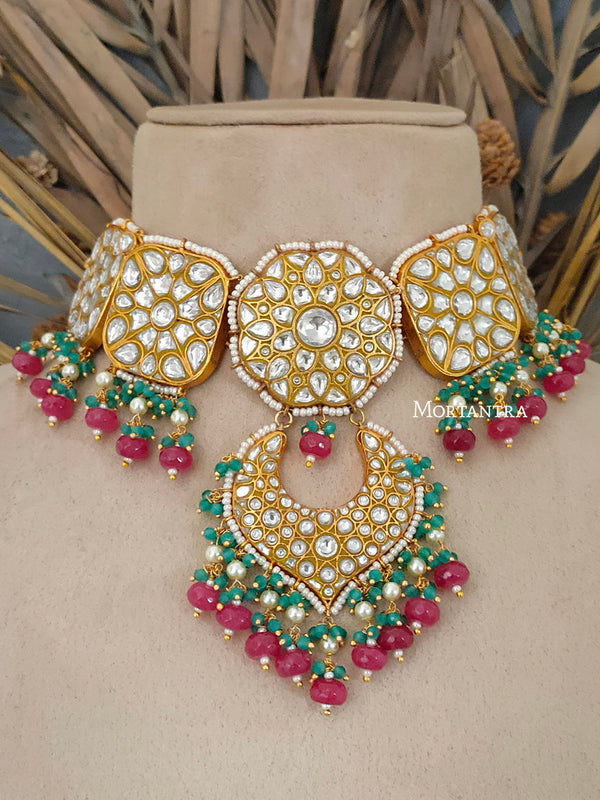 TJ-S14 - Thappa Jadau Kundan Necklace Set