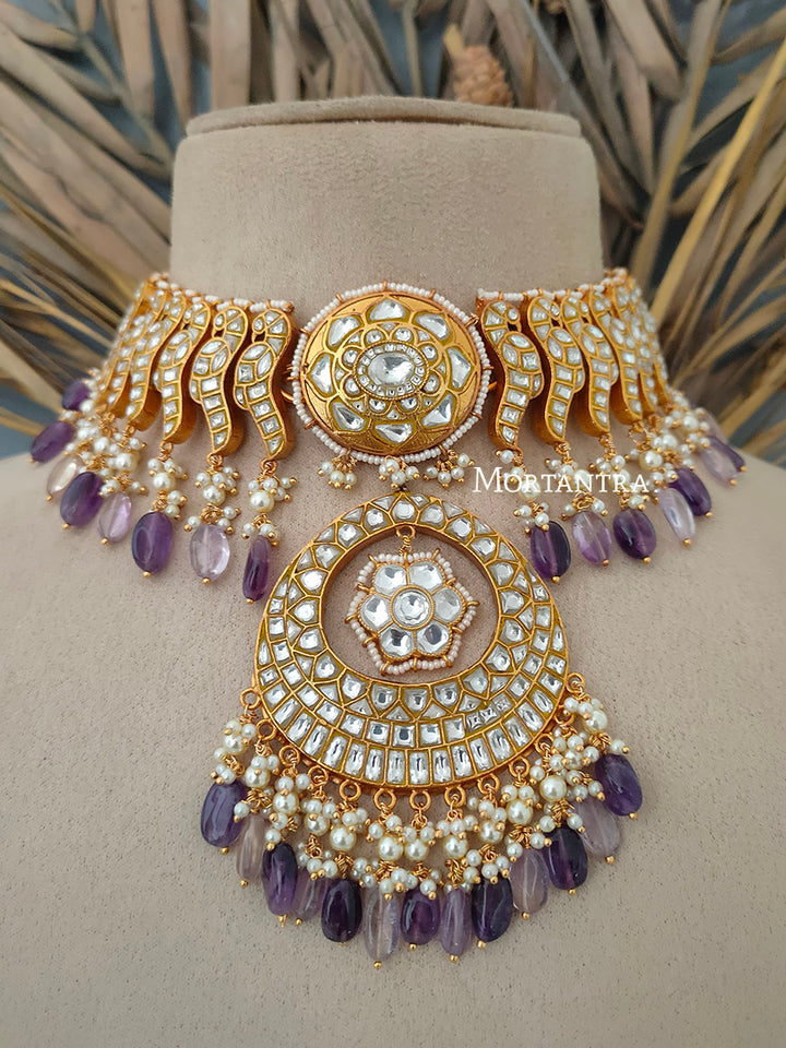 TJ-S17 - Thappa Jadau Kundan Necklace Set