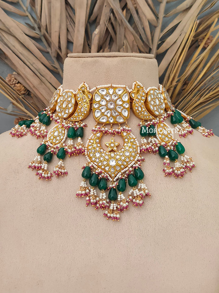 TJ-S23 - Thappa Jadau Kundan Necklace Set