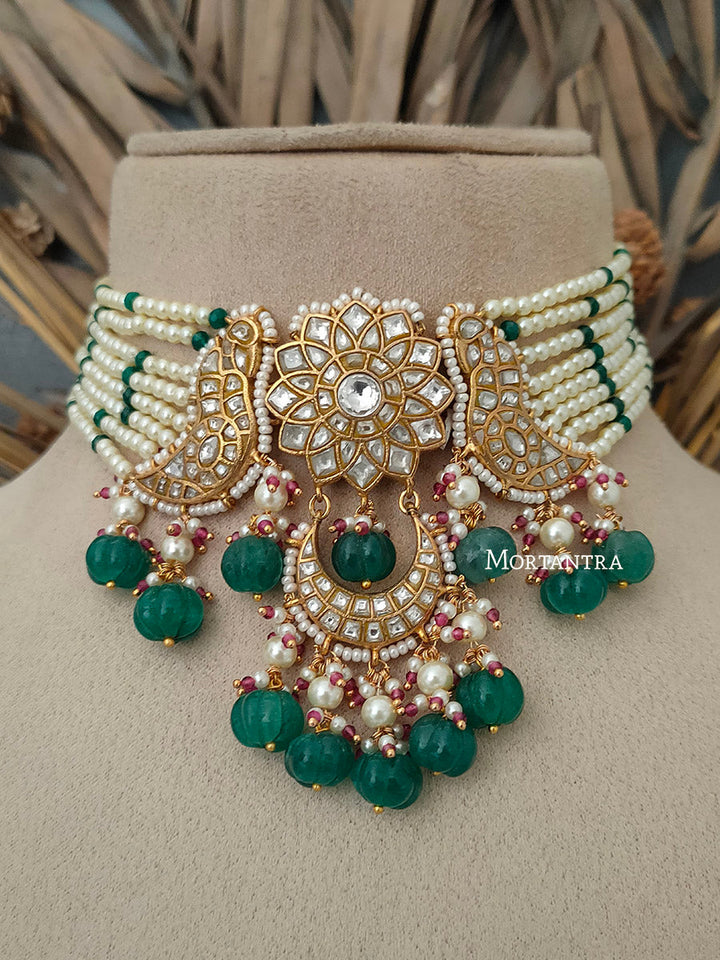 TJ-S28 - Thappa Jadau Kundan Necklace Set