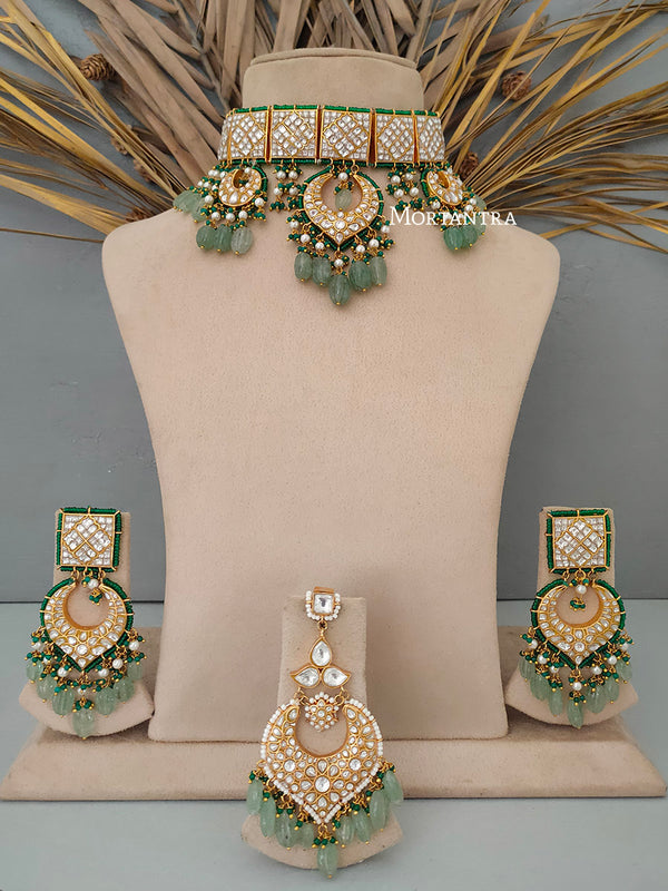 TJ-S2 - Thappa Jadau Kundan Necklace Set