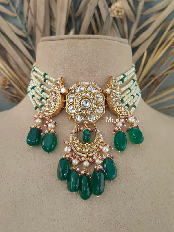 TJ-S30 - Thappa Jadau Kundan Necklace Set