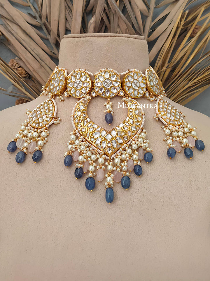 TJ-S37 - Thappa Jadau Kundan Necklace Set