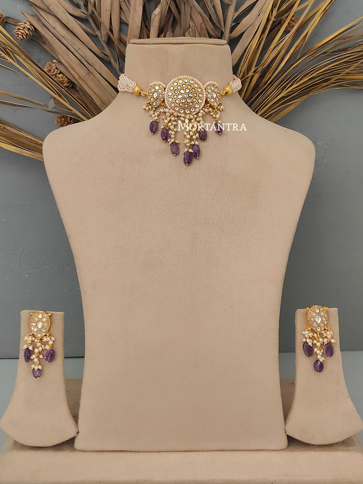TJ-S51 - Thappa Jadau Kundan Necklace Set