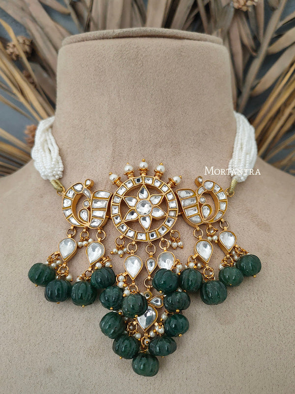 TJ-S56 - Thappa Jadau Kundan Necklace Set