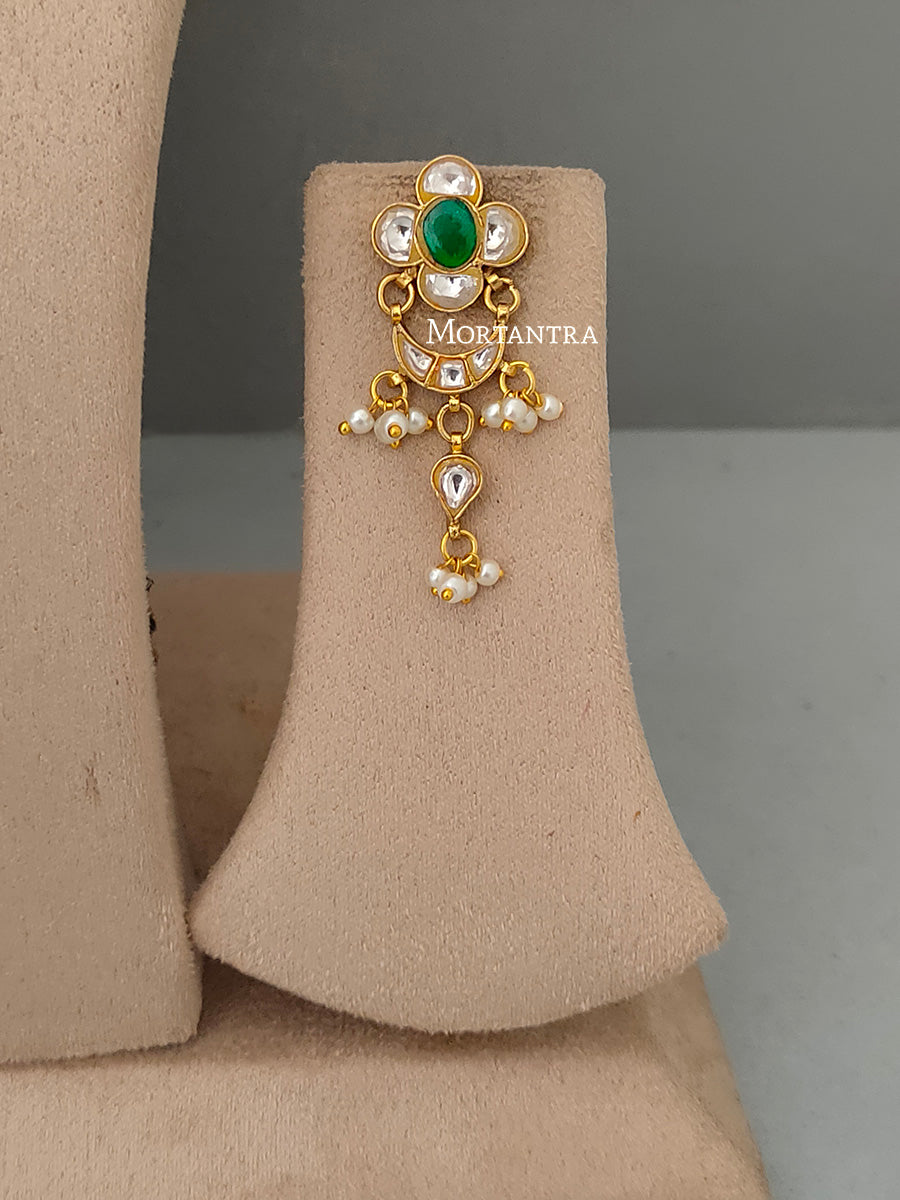 TJ-S58WGR - Thappa Jadau Kundan Necklace Set