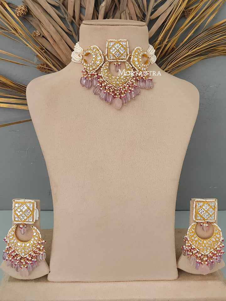 TJ-S6 - Thappa Jadau Kundan Necklace Set