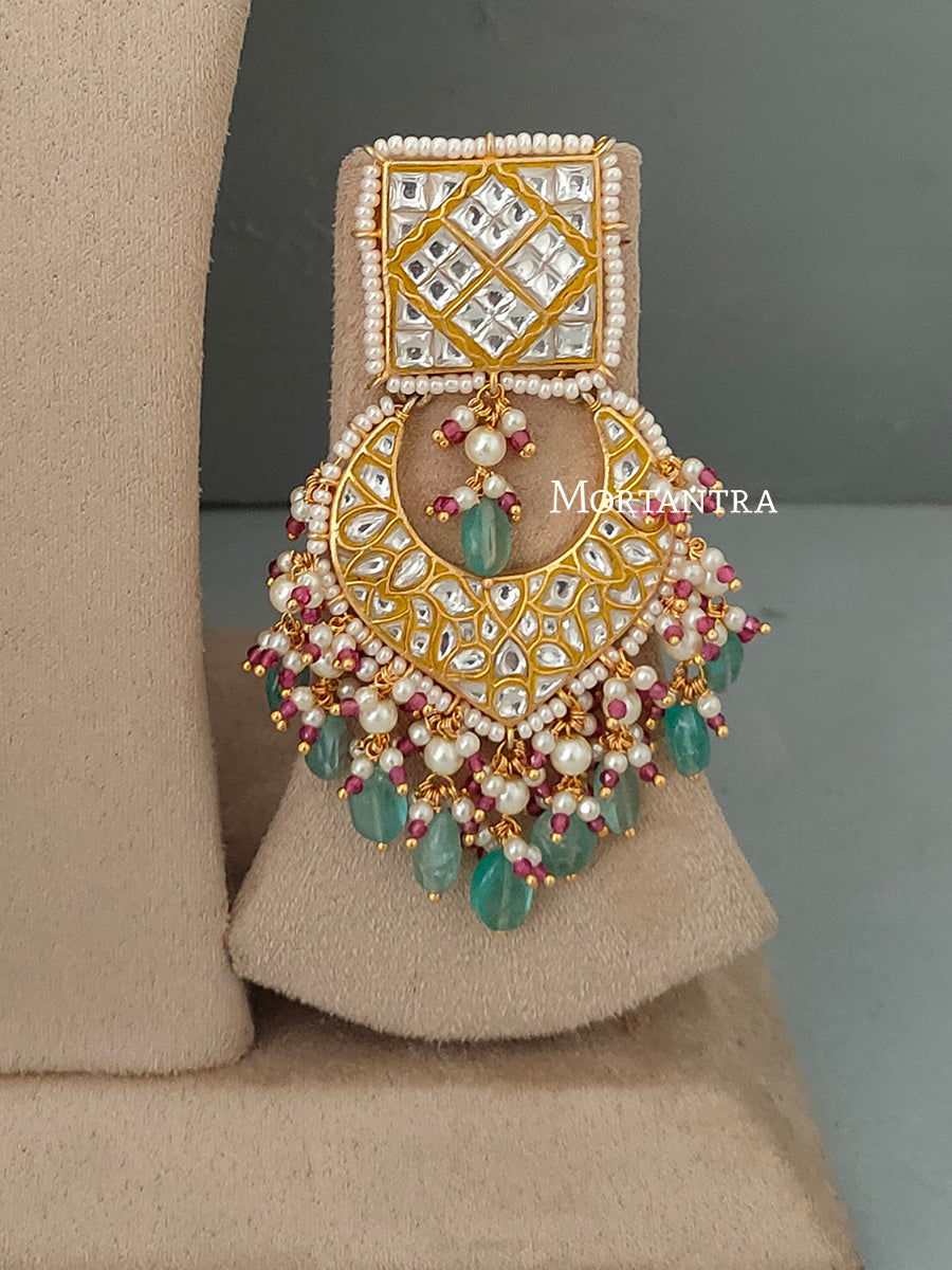 TJ-S6A - Thappa Jadau Kundan Necklace Set