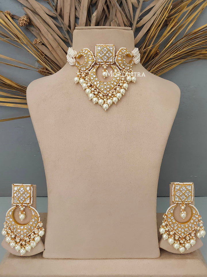 TJ-S6B - Thappa Jadau Kundan Necklace Set