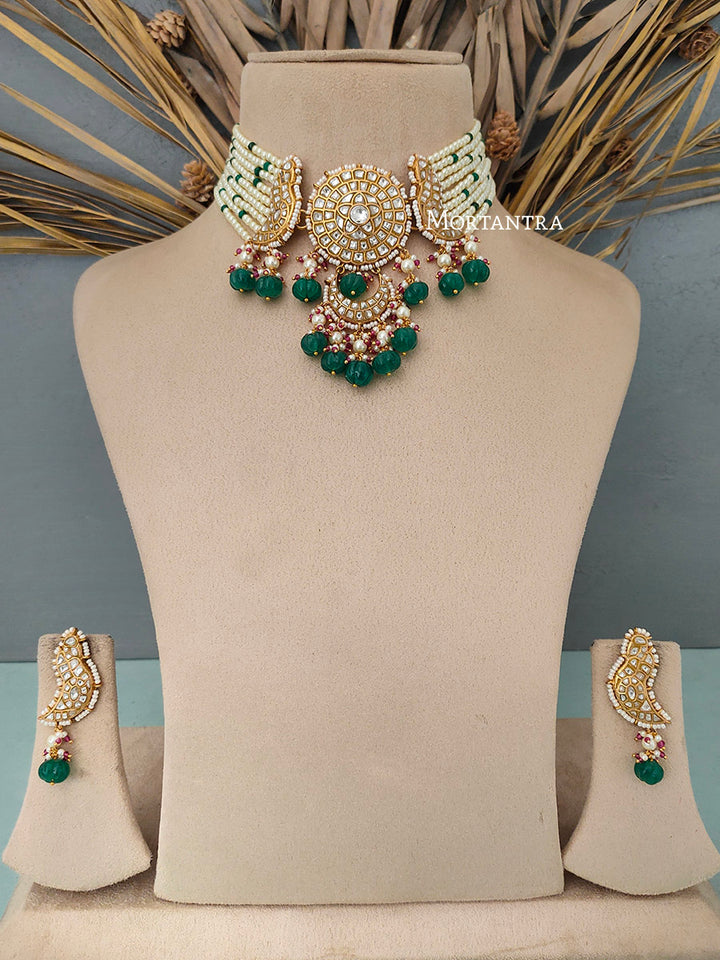 TJ-S8 - Thappa Jadau Kundan Necklace Set